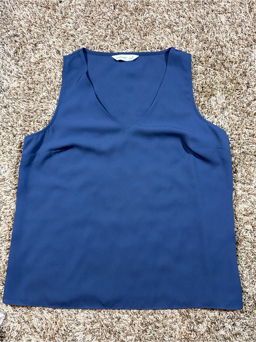 Nine West Navy V-Neck Sleeveless Camisole